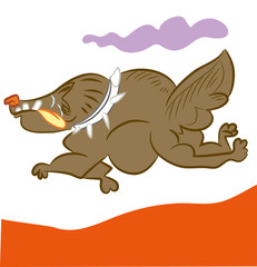 Running dog.

illustration of cute running dog.
cartoon dog running very speedly.