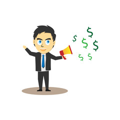 businessman talk about money illustration