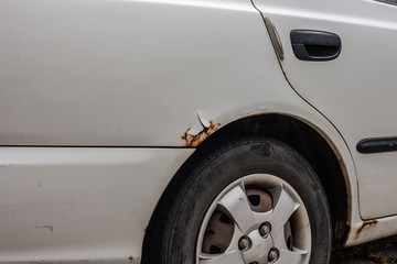 Rusty car paint surface