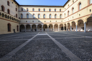 Fototapeta na wymiar Castello Sforzesco di Milano, Italia