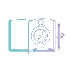 compass guide with notebook vector illustration design
