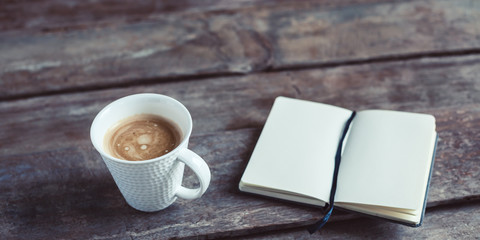 Coffee and notebook