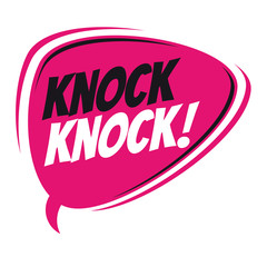 knock knock retro speech balloon