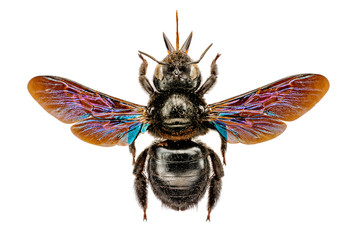 Xylocopa violacea on white background