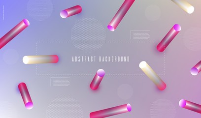 Abstract blurred background 3d dynamic shapes Creative design Minimal geometric background Vector