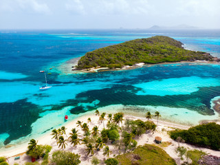 Top view of Tobago cays