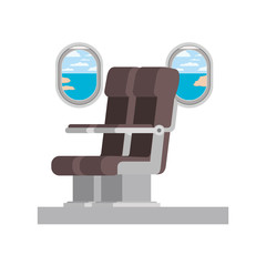 Fototapeta premium airplane chair with window vector illustration design