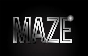 maze silver metal word text typography design logo icon