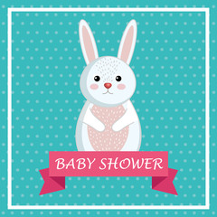 baby shower card with cute rabbit