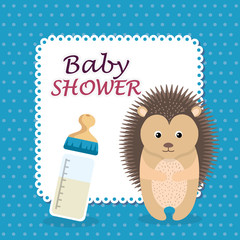 baby shower card with cute porcupine