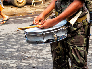 military band musician playing his percussion musical instrument