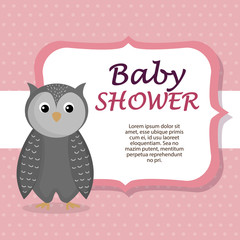 baby shower card with cute owl