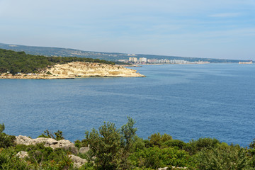 Coastline of Mediterranean Sea around Akyar region. Mersin. Turkey