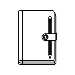 diary closed with pencil vector illustration design