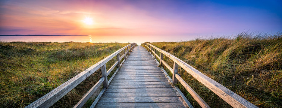D&uuml;nen Panorama am Strand bei Sonnenuntergang