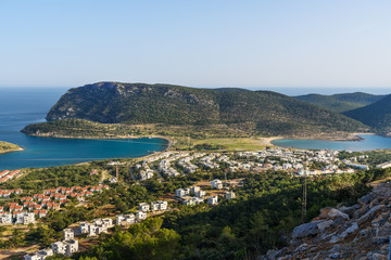 Naklejka na ściany i meble Cape Tisan on the Mediterranean sea coast. Mersin Province. Turkey.