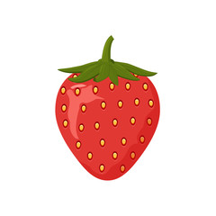 Colorful strawberry icon on white background. 