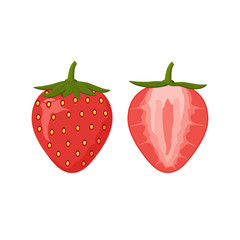 Red ripe strawberry closeup