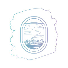 airplane window with exterior view vector illustration design