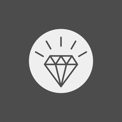 Diamond flat vector icon