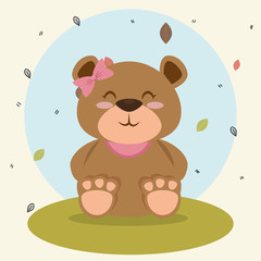 cute bear teddy animal character