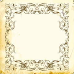 Vector baroque of vintage elements for design. 