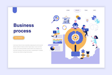 Landing page template of business process modern flat design concept. Learning and people concept. Conceptual flat vector illustration for web page, website and mobile website.