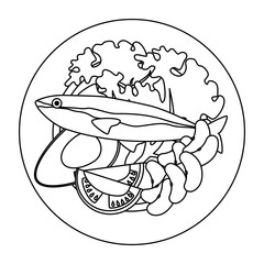 dish with salmon and broccoli