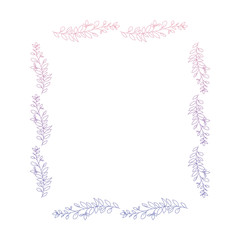 leafs square frame decorative vector illustration design