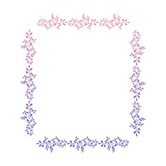 leafs square frame decorative vector illustration design