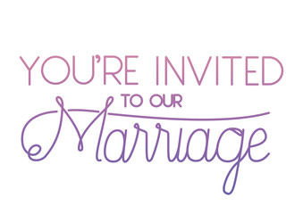 married celebration card with hand made font vector illustration design