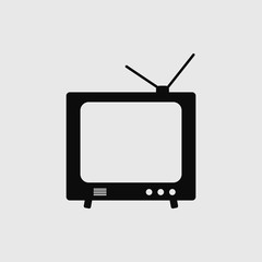 Television Icon on gray Background
