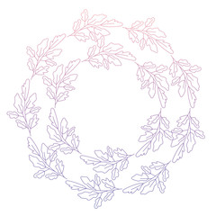 crown leafs circular frame frame vector illustration design