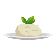 dish with mashed potatoes