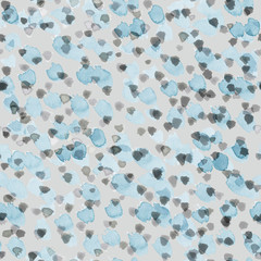 Gray seamless pattern illustration with watercolor blue and gray spots and blemishes. Will be good for decor a postcard, posters,gift decor, wrapping paper, gift boxes, fabric and etc.