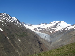 Ötztal with glacier  austria