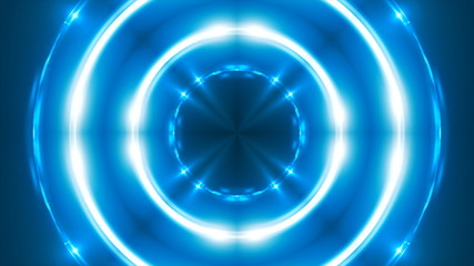 Abstract blue fractal lights, 3d rendering backdrop, computer generating background
