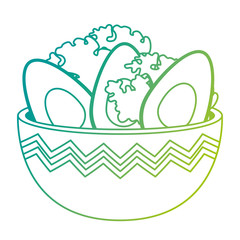 kitchen bowl with lettuce and avocados