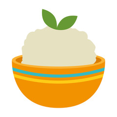 kitchen bowl with mashed potatoes vector illustration design
