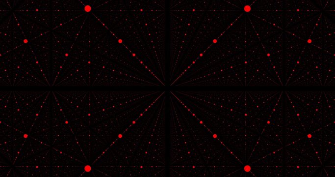 Infinity Space Dots - Red-Motion Graphic - Seamless Loop -4K 4096-2160