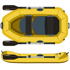 Rafting boat vector flat illustration