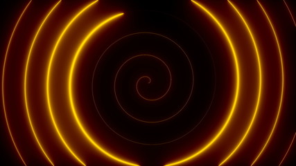Abstract spiral neon lines, computer generated background, 3D render background