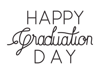 graduation message with hand made font vector illustration design