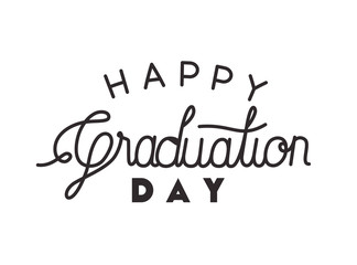 graduation message with hand made font vector illustration design