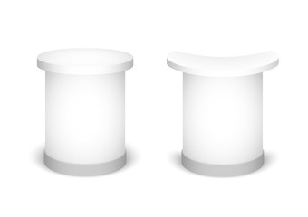Expo stand on a white background. Mock Up Template For Your Design. Vector illustration.