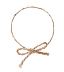 Burlap rope bow isolated on white background © cloud7days