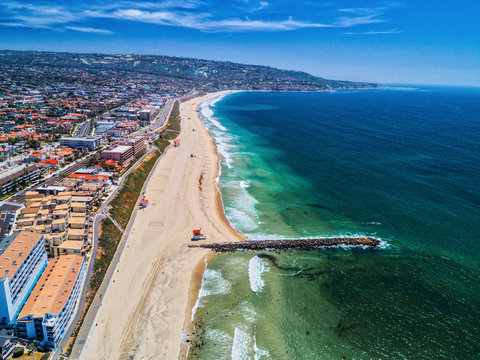 Aerial of Redondo Beach California coastline