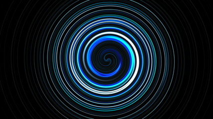 Abstract spiral rotating and twisting lines, computer generated background, 3D rendering background