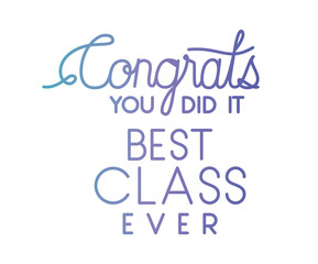 congrats message with hand made font vector illustration design