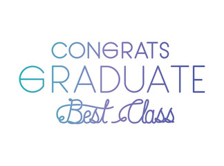 graduation message with hand made font vector illustration design